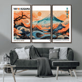88785870-MGV-CV-36X24-Japanese Great Wave & Mt Fuji Wall Art – Ukiyo e Style Landscape Print with Flowing River, Autumn Mountain Poster, Oriental Asian