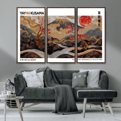 85375874-MGV-CV-36X24-Mount Fuji Abstract Wall Art – Japanese Landscape Canvas Print, Cherry Blossom & Red Sun Painting, Elegant Modern Zen Asian Home