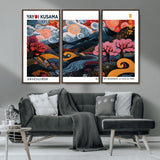 43879290-MGV-CV-36X24-Japanese Abstract Wall Art – Mount Fuji Cherry Blossom Canvas Print, Modern Asian Inspired Landscape Decor for Living Room,