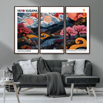 43879290-MGV-CV-36X24-Japanese Abstract Wall Art – Mount Fuji Cherry Blossom Canvas Print, Modern Asian Inspired Landscape Decor for Living Room,