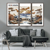 80111817-MGV-FC-48X32-3P_Walnut-Japanese Landscape Wall Art – Mount Fuji Autumn Canvas Print, Asian Inspired Nature Decor for Living Room, Bedroom, Office or