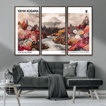 32352074-MGV-CV-36X24-Japanese Landscape Wall Art – Mount Fuji River Canvas Print, Modern Asian Inspired Nature Decor for Living Room, Bedroom, Office