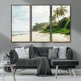 42984524-MGV-CV-36X24-Relaxing Beach Wall Art Canvas Print, Framed Ocean View Art Picture Print, Coastal Serenity Perfect Tropical Coastal Decor Artwork