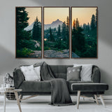 66397982-MGV-CV-36X24-Mountain Landscape Wall Art Canvas Print, Framed Forest Serenity Art Picture Print, Mountain Landscape Perfect Rustic Wilderness