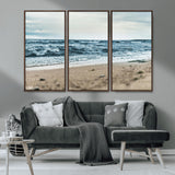 81812590-MGV-CV-36X24-Ocean Wall Art Wall Art Canvas Print, Framed Coastal Canvas Art Picture Print, Moody Seascape Perfect Coastal Minimalist Decor