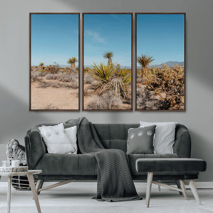 35156165-MGV-CV-36X24-Joshua Tree Wall Art Canvas Print, Framed Desert Landscape Art Picture Print, Warm Earth Tones Perfect Southwestern Minimalist