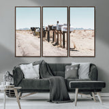 54616109-MGV-CV-36X24-Desert Mailboxes Wall Art – Rustic Rural Roadside Photography Canvas Print, American Southwest Landscape Home Decor for Living