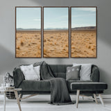 55918919-MGV-CV-36X24-Desert Landscape Wall Art – Golden Grass Plains and Mountain Horizon Canvas Print, Southwest Nature Photography Decor for Living