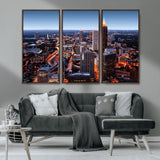 81886632-MGV-CV-36X24-Atlanta Skyline Wall Art – Vibrant City Lights Canvas Print, Modern Urban Cityscape Decor for Living Room, Office, or Apartment