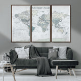 TEST111-MGV-CV-36X24-Personalized Adventure Awaits Push Pin World Map – Custom Framed Travel Tracker Canvas Wall Art for Home, Office