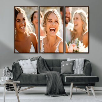 CSTM912-MGV-CV-36X24-Framed Wedding Canvas Print - Custom Wall Art Keepsake for Couples, Elegant Home Decoration Gift, Create Your Own Photo Canvas