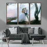 CSTM913-MGV-CV-36X24-Framed Wedding Canvas Print - Custom Wall Art Keepsake for Couples, Elegant Home Decoration Gift, Create Your Own Photo Canvas