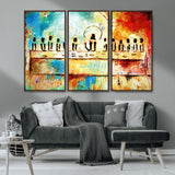 YKE34632598CR-MGV-CV-36X24-Abstract Last Supper with Apostles Wall Art Canvas Print