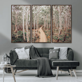 24760563-MGV-CV-36X24-Forest Wall Art – Tranquil Woodland Path Canvas Print, Scenic Nature Photography Decor for Bedroom, Living Room, Office, Cabin or