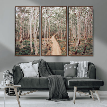 24760563-MGV-CV-36X24-Forest Wall Art – Tranquil Woodland Path Canvas Print, Scenic Nature Photography Decor for Bedroom, Living Room, Office, Cabin or