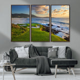 67486665-MGV-FC-48X32-3P_Walnut-Golf Course Wall Art – Pebble Beach Oceanfront Canvas Print, Coastal Fairway Photography Sports Decor for Living Room, Office, Man