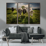 67277447-MGV-CV-36X24-Farmhouse Wall Art – Herd of Cows Canvas Print, Rustic Country Pasture Photography Decor for Bedroom, Living Room, Office, Ranch,