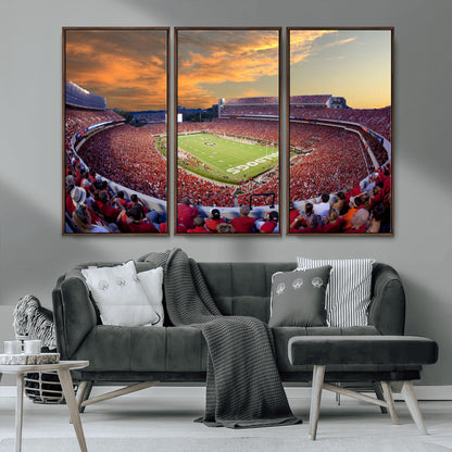 73680988-MGV-CV-36X24-Sanford Stadium Wall Art – Georgia Bulldogs Football Sunset Game Canvas Print, College Sports Decor for Man Cave, Bar, Office, or