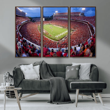 10244378-MGV-CV-36X24-Sanford Stadium Wall Art – Georgia Bulldogs Football Panoramic Evening Canvas Print, College Game Day Decor for Man Cave, Bar, or