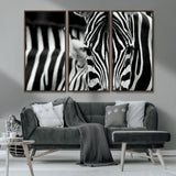 43631-MGV-CV-36X24-Black and White Zebra Wall Art – Modern Animal Print Canvas Artwork for Living Room, Bedroom, or Office Decor