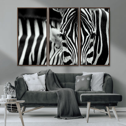 43631-MGV-CV-36X24-Black and White Zebra Wall Art – Modern Animal Print Canvas Artwork for Living Room, Bedroom, or Office Decor