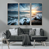33428-MGV-CV-36X24-Ocean Sunrise Wall Art – Serene Seascape Canvas Print, Coastal Home or Office Decor, Perfect for Living Room, Bedroom, or Study