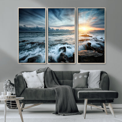 33428-MGV-CV-36X24-Ocean Sunrise Wall Art – Serene Seascape Canvas Print, Coastal Home or Office Decor, Perfect for Living Room, Bedroom, or Study