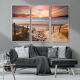 78111-MGV-CV-36X24-Sunset Pathway Wall Art – Panoramic Coastal Canvas Print, Tranquil Beach Decor for Living Room, Office or Bedroom