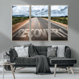 50743-MGV-CV-36X24-Healing Road Wall Art – Motivational Highway Canvas Print, Inspirational Journey Decor for Office, Gym or Living Room