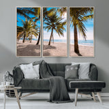 98175-MGV-CV-36X24-Tropical Palm Beach Wall Art – Relaxing Ocean Shore Canvas Print with Palm Trees, Coastal Summer Decor for Living Room, Bedroom or