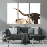35866-MGV-CV-36X24-Texas Longhorn Wall Art – Rustic Western Bull Canvas Print, Farmhouse Animal Photography Decor for Living Room, Office, or Ranch