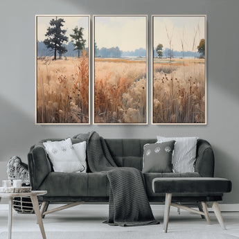 98822-MGV-CV-36X24-Autumn Meadow Wall Art – Tranquil Grassland Landscape Canvas Print, Rustic Country Decor for Living Room, Bedroom or Farmhouse