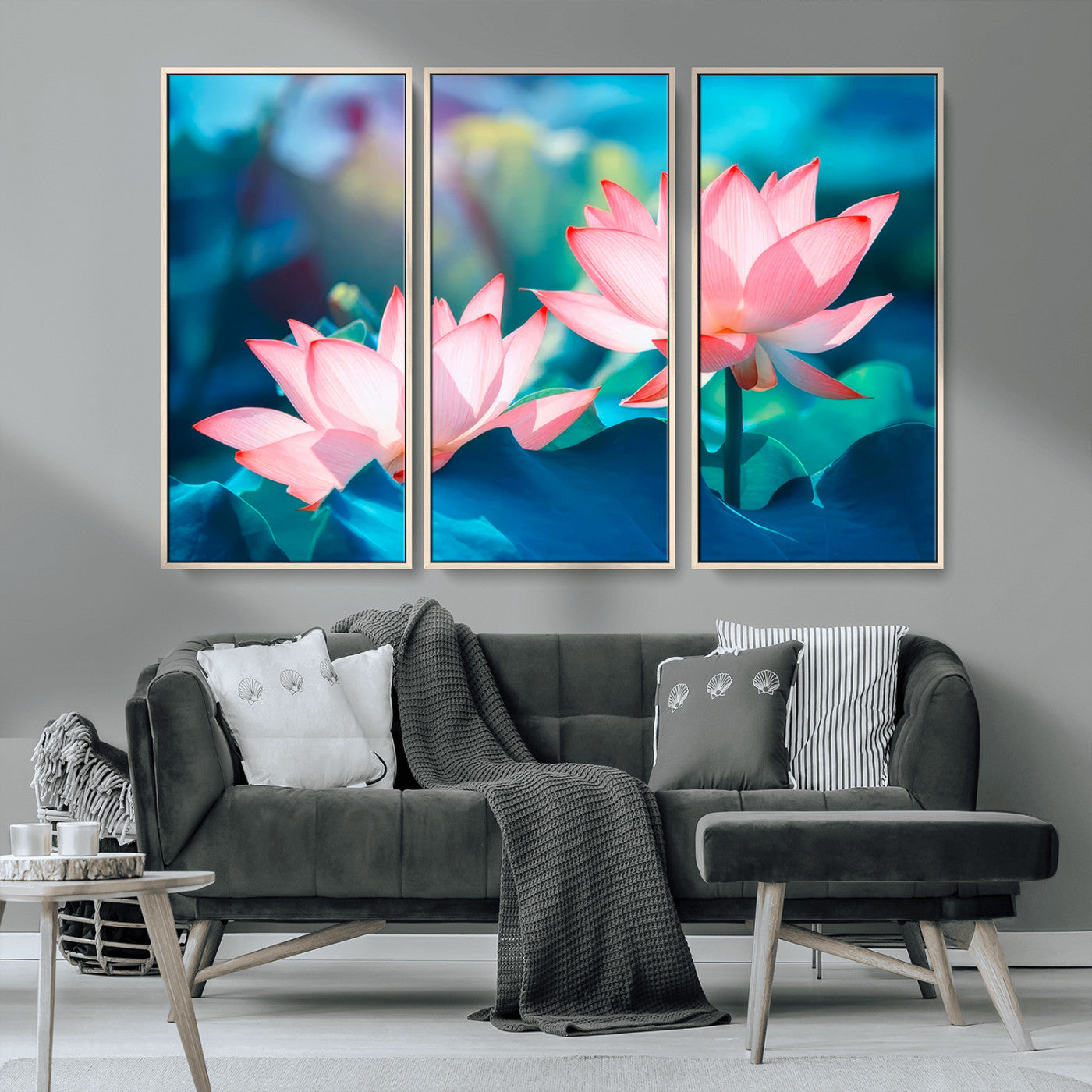 32559-MGV-CV-36X24-Lotus Flower Wall Art – Pink Water Lily Canvas Print, Tranquil Nature Decor for Living Room, Bedroom or Meditation Space