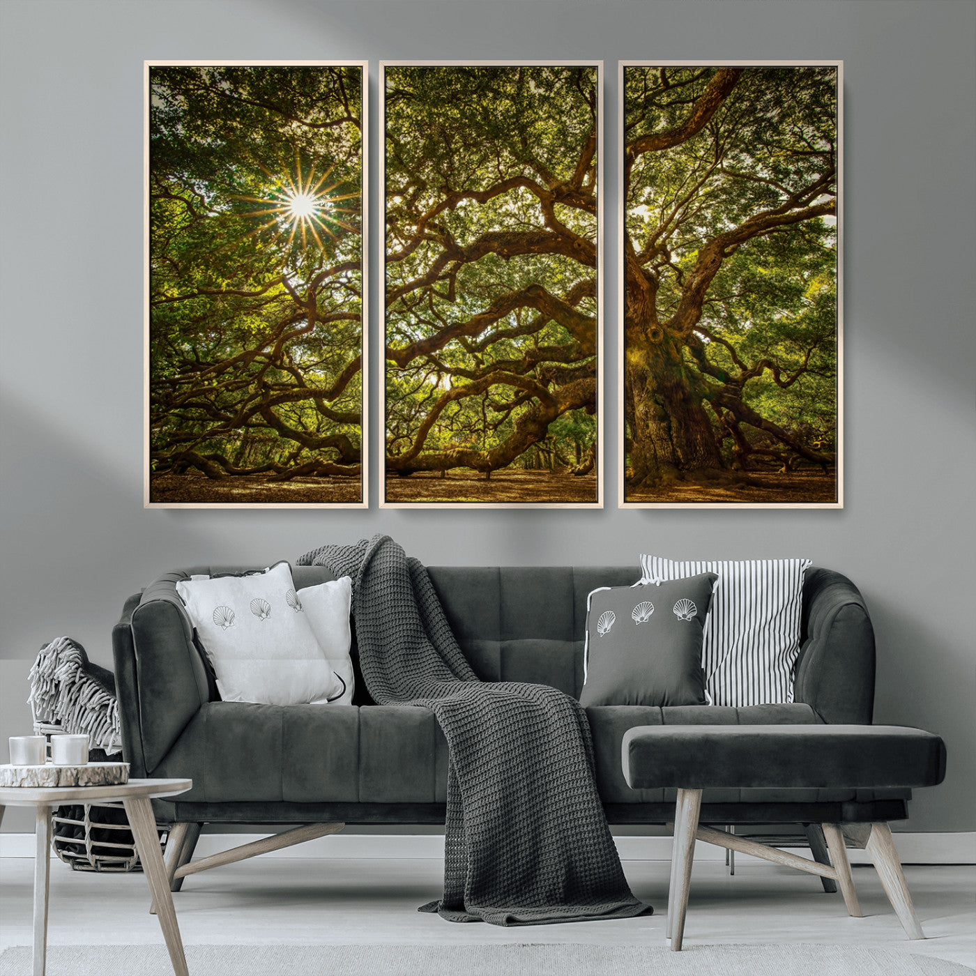 57983-MGV-CV-36X24-Angel Oak Tree Wall Art Canvas Print, Framed Oak Tree Art Picture Print, Angel Oak Perfect Rustic Nature Decor Artwork