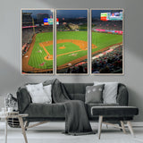 93707-MGV-CV-36X24-Los Angeles Stadium Wall Art Canvas Print, Framed Angel Stadium Field Art Picture Print, Anaheim Stadium Perfect Sports Room Decor
