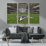 14834-MGV-CV-36X24-Dallas Att Stadium Wall Art Canvas Print, Framed Texas NFL Stadium Art Picture Print, American Football Stadium Perfect Sports