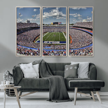 76491-MGV-CV-36X24-Buffalo Bills Stadium Wall Art Canvas Print, Framed Bills Stadium Art Picture Print, Highmark Stadium Perfect Sport Room Decor