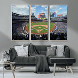 22910-MGV-CV-36X24-City Field Stadium Wall Art Canvas Print, Framed New York Stadium Art Picture Print, City Field Perfect Sport Room Decor Artwork