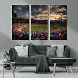 53432-MGV-CV-36X24-Fenway Park Stadium Wall Art Canvas Print, Framed Boston Baseball Stadium Art Picture Print, Massachusetts Fenway Park Perfect