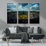 37127-MGV-CV-36X24-Kauffman Stadium Wall Art Canvas Print, Framed Kansas City Royals Field Art Picture Print, Baseball Stadium Perfect Sport Room