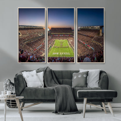 17421-MGV-CV-36X24-Kyle Field Wall Art Canvas Print, Framed Texas Stadium Art Picture Print, Kyle Field Stadium Perfect Sport Room Decor Artwork