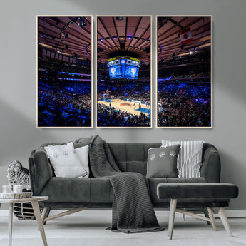 20491-MGV-CV-36X24-Madison Square Garden Wall Art Canvas Print, Framed New York Stadium Art Picture Print, MSG Stadium Perfect Sport Room Decor