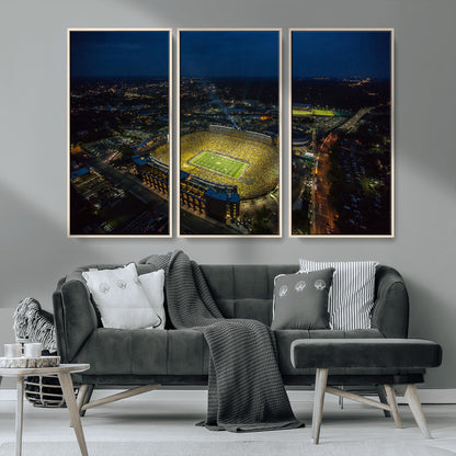 52519-MGV-CV-36X24-Michigan Football Stadium Wall Art Canvas Print, Framed Michigan Stadium Art Picture Print, Michigan Wolverines Field Perfect