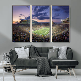 50825-MGV-CV-36X24-Notre Dame Stadium Wall Art Canvas Print, Framed Indiana Stadium Art Picture Print, Football Stadium Perfect Sports Room Decor