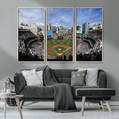 87122-MGV-CV-36X24-Petco Park Field Wall Art Canvas Print, Framed San Diego Stadium Art Picture Print, Petco Park Stadium Perfect Sport Room Decor