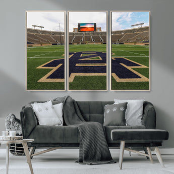 52835-MGV-CV-36X24-Notre Dame Stadium Wall Art Canvas Print, Framed Indiana Stadium Art Picture Print, Notre Dame Field Perfect Sport Room Decor