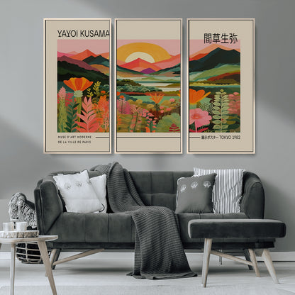 17753-MGV-CV-36X24-Floral Sunset Landscape Wall Art – Panoramic Nature Canvas Print, Vibrant Botanical Artwork for Living Room, Bedroom, Office, or