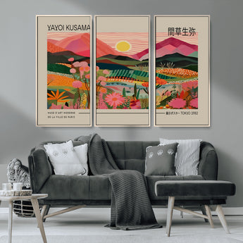 18304-MGV-CV-36X24-Sunset Mountain Landscape Wall Art – Panoramic Abstract Nature Canvas Print, Vibrant Wall Decor for Living Room, Bedroom, Office,