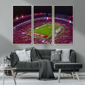 11343-MGV-CV-36X24-Bryant-Denny Stadium Wall Art – Panoramic Alabama Crimson Tide Football Field Canvas Print, Game Day Decor for Office, Man Cave or