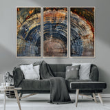 16193-MGV-CV-36X24-Tree Ring Wall Art – Abstract Wood Grain Canvas Print, Rustic Nature Texture Artwork Poster for Living Room, Bedroom, Office,